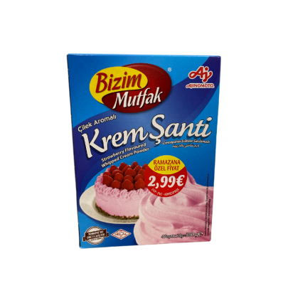 Bizim Mutfak Crème chantilly à la fraise "Çilek aromali Krem Santi" 300g