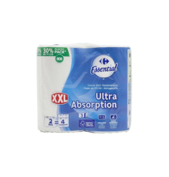 Carrefour Essuie-tout XXL triple couche ultra absorbant (x2)