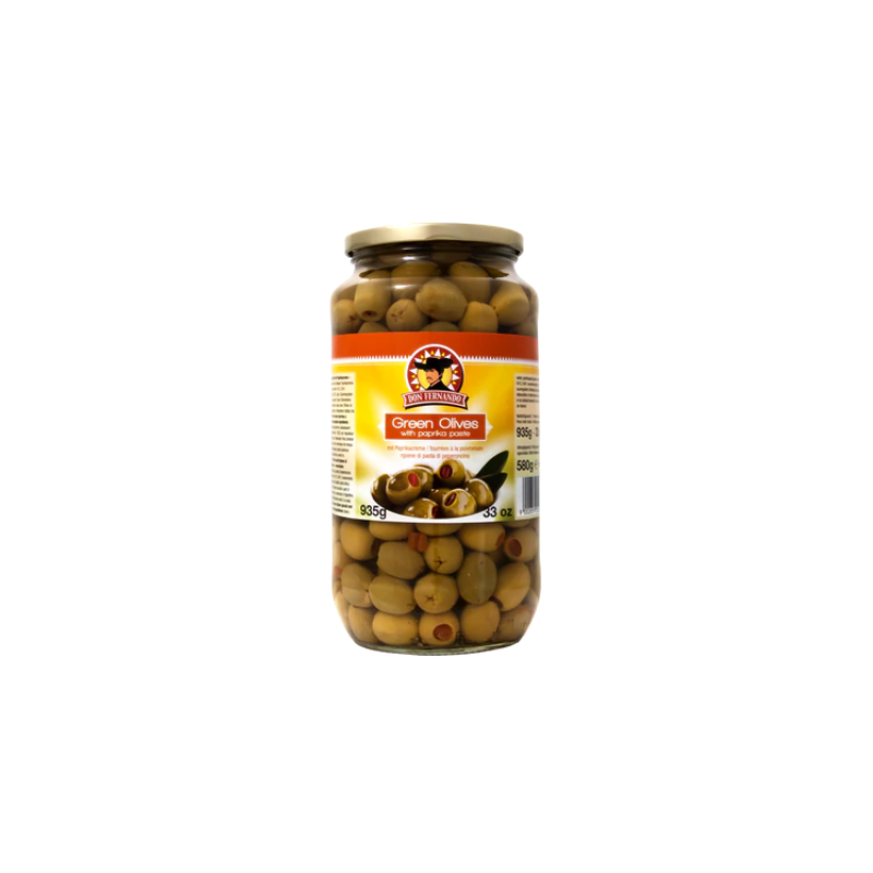 Don Fernando Olives vertes avec garnissage au paprika 935 g