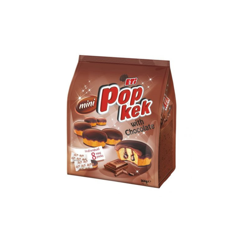 Eti Mini Pop Kek Gâteaux moelleux au chocolat (x8) 144 g