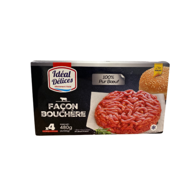 Idéal Délices steak façon bouchère 100% Pur Boeuf (x4) 480 g