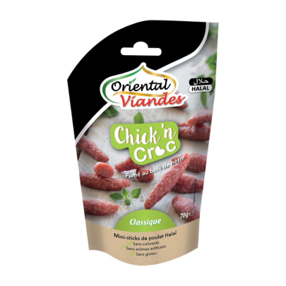 Oriental Viandes Mini sticks de poulet "Classique" fumé au bois de hêtre 70 g