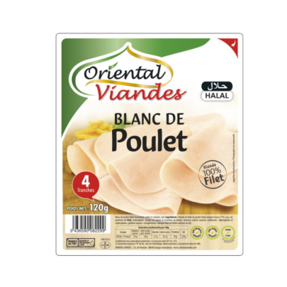 Oriental Viandes Tranches de blanc de poulet (x4) 120 g