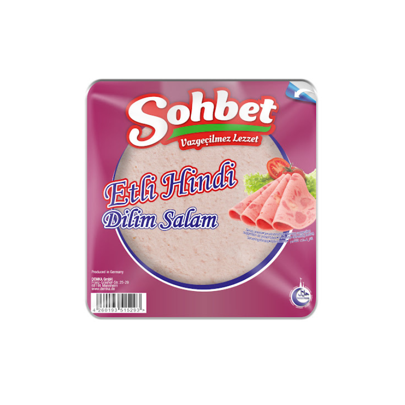 Sohbet Salami de dinde avec morceaux de viande en tranches 200 g