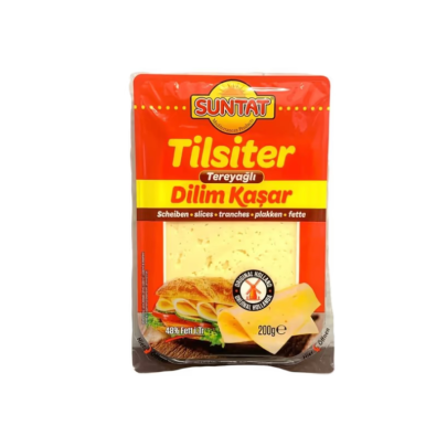 Suntat Fromage Kasar au beurre "Tilsiter" 48 % MG en tranches 200 g