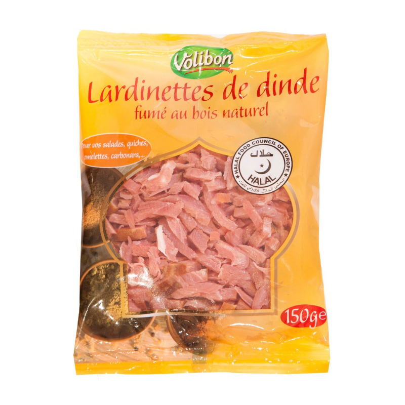 Volibon Lardinettes de dinde fumées au bois naturel 150 g